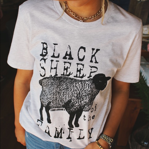 Infinity Raine Tops - Black Sheep Tee Shirt-Heather Grey